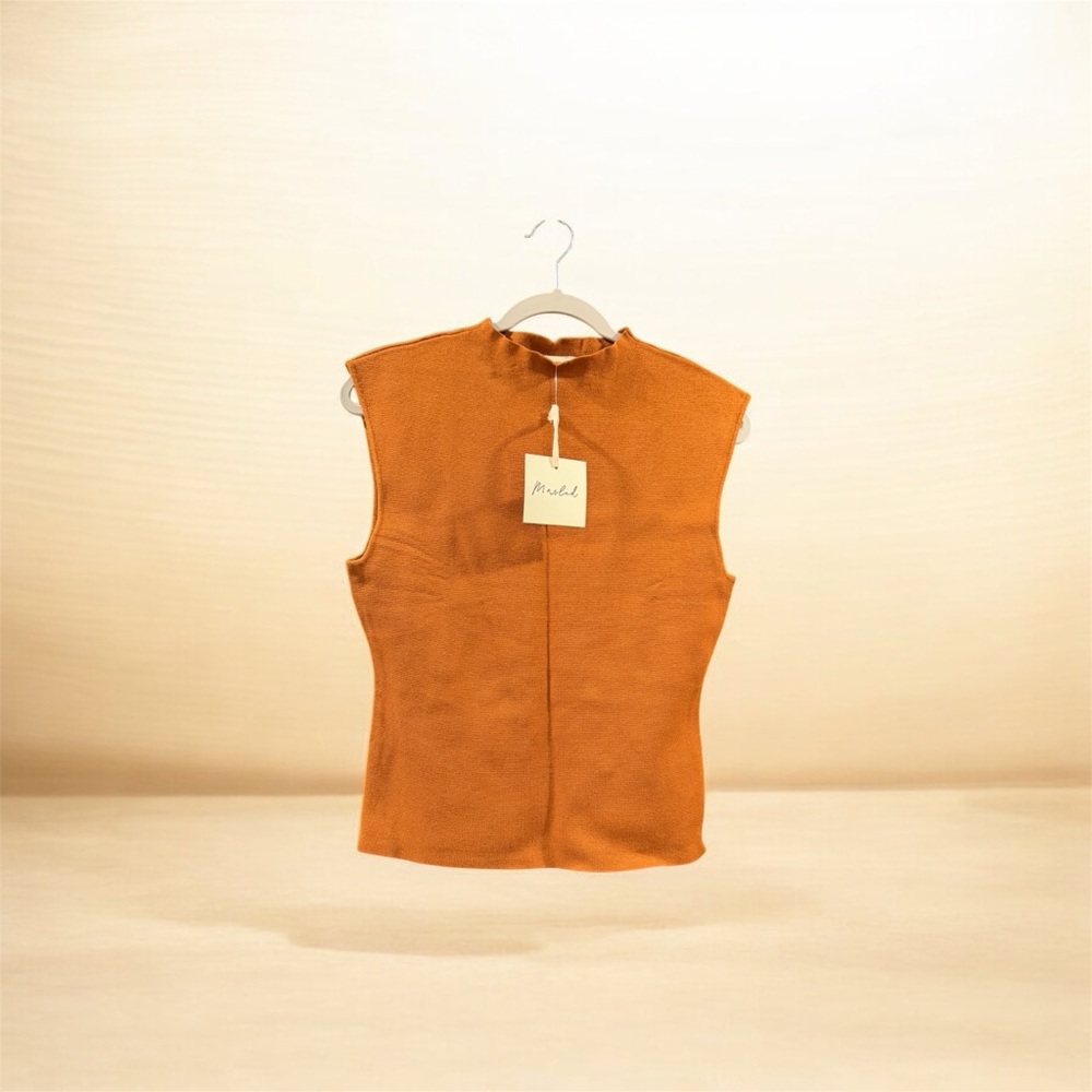Marled Women's Sleeveless Orange Blouse